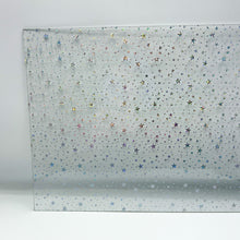 Load image into Gallery viewer, 1/8&quot; Silver Holographic Stars Acrylic Sheet
