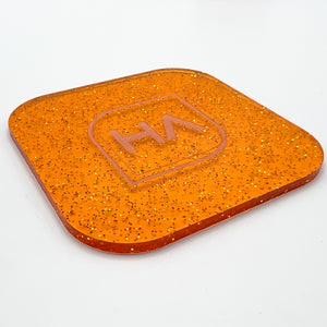 orange jelly shimmer glitter cast acrylic sheet laser safe
