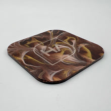 Load image into Gallery viewer, mocha brown and gold haze marble cast acrylic sheet laser safe
