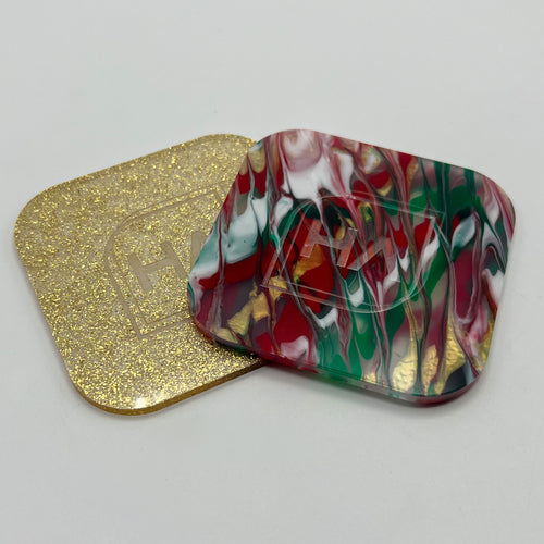 christmas res and green marbke cast acrylic sheet