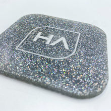 Load image into Gallery viewer, holographic silver glitter cast acrylic sheet laser safe

