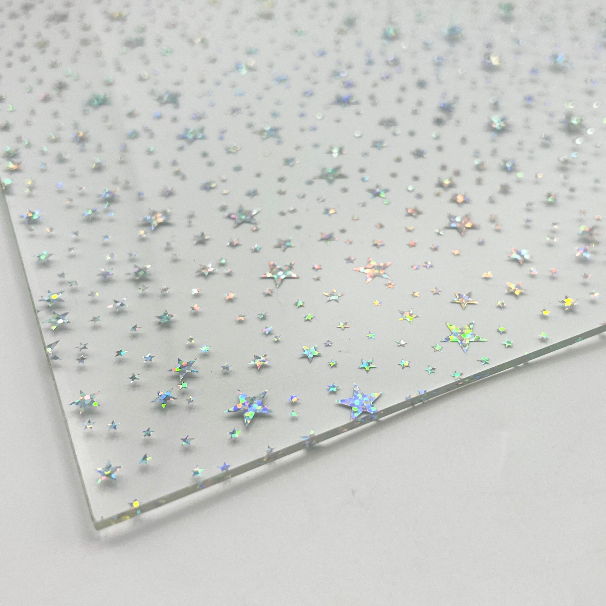 1/8 Silver Holographic Stars Acrylic Sheet – Houston Acrylic
