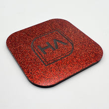 Load image into Gallery viewer, colorcarve red to black glitter two tone cast acrylic sheet
