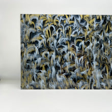 Load image into Gallery viewer, smokey haze black and gold marble cast acrylic sheet laser safe

