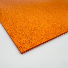 Load image into Gallery viewer, orange jelly shimmer glitter cast acrylic sheet laser safe
