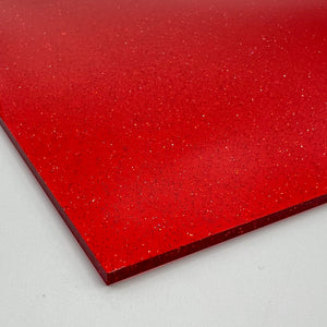 cherry red jelly shimmer glitter cast acrylic sheet laser safe