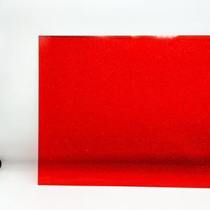 cherry red jelly shimmer glitter cast acrylic sheet laser safe