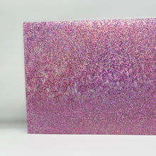 Load image into Gallery viewer, 1/8&quot; Pink Holographic Moons Cast Acrylic Sheet
